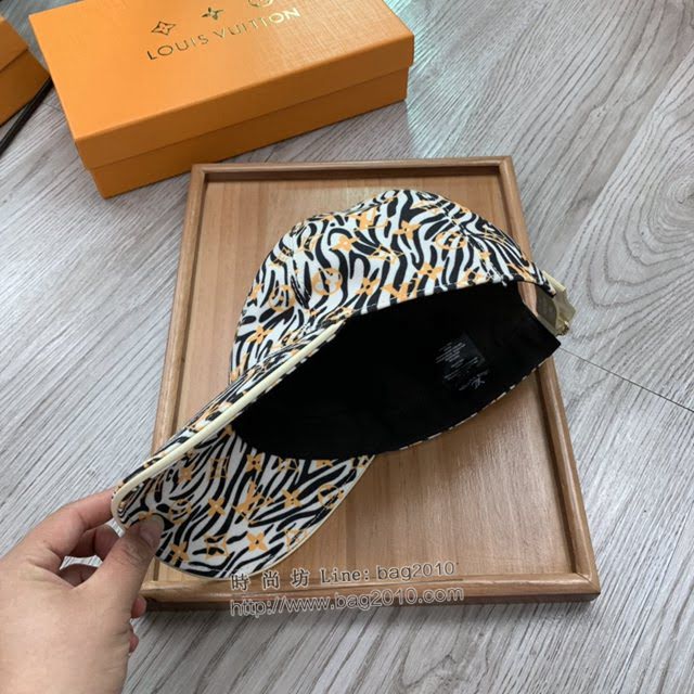 LV新品男士帽子 路易威登斑馬紋印花棒球帽鴨舌帽  mm1332